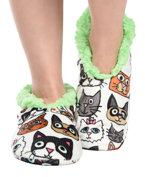 lazy one Cattitude Cat Fuzzy Feet Slipper