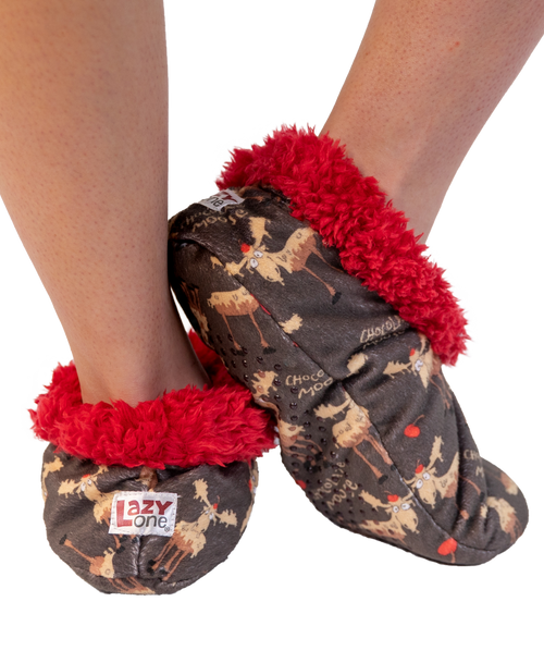 Lazy One Chocolate Moose Fuzzy Feet Slipper