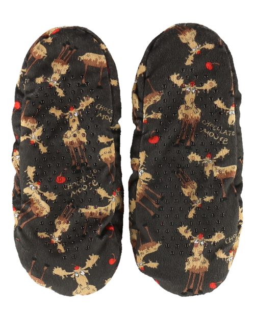 Lazy One Chocolate Moose Fuzzy Feet Slipper