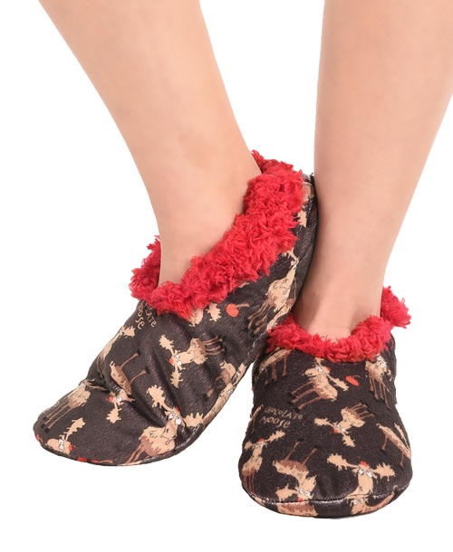 lazy one Chocolate Moose Fuzzy Feet Slipper