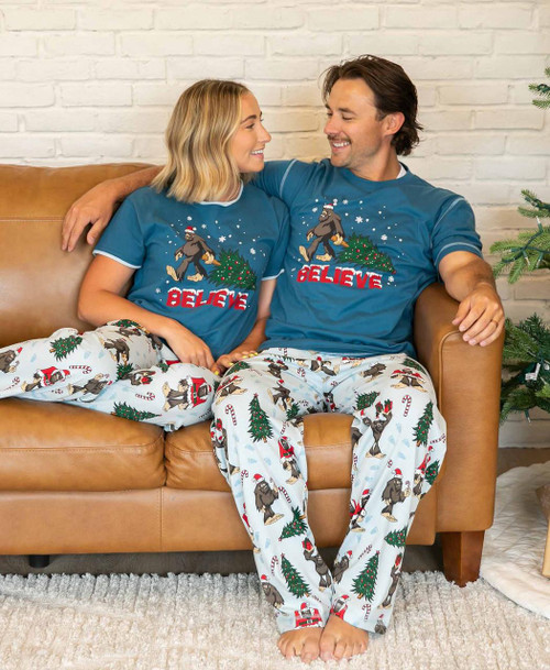 Lazy One Christmas Bigfoot Men's PJ Set