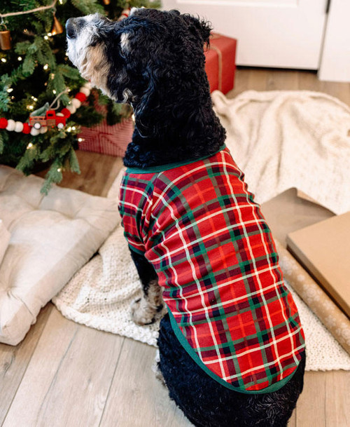 Lazy One Christmas Plaid Dog Shirt