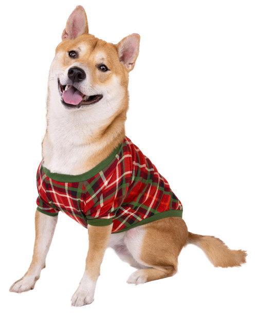 lazy one Christmas Plaid Dog Shirt