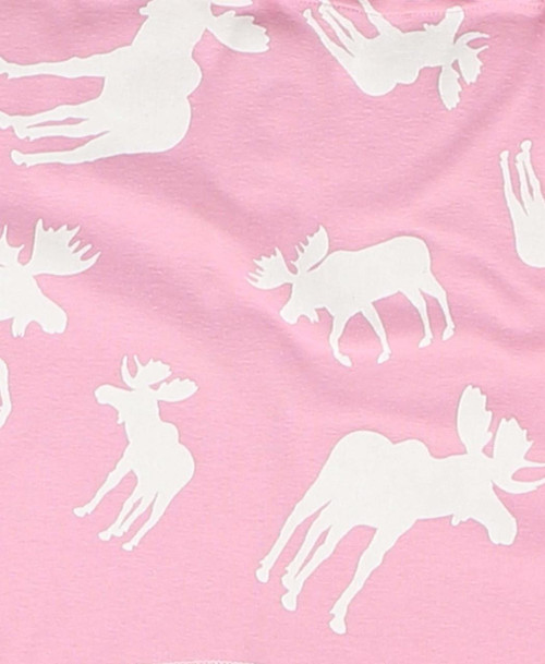 Lazy One Classic Moose Kid Pink Onesie Flapjack
