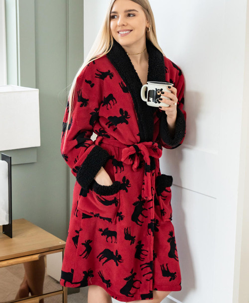 Lazy One Classic Moose Women's Bathrobe