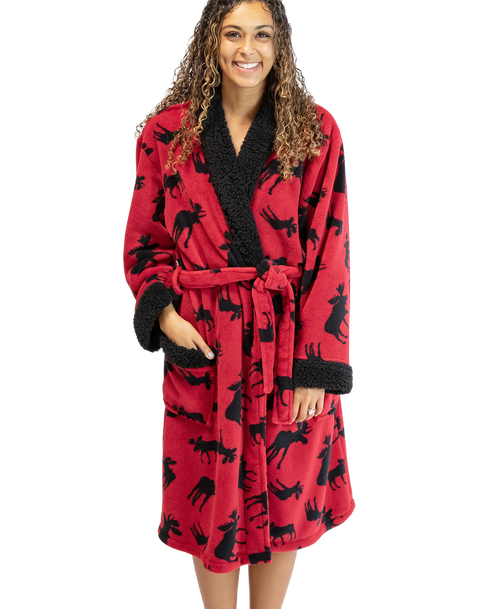 lazy one Classic Moose Women's Bathrobe