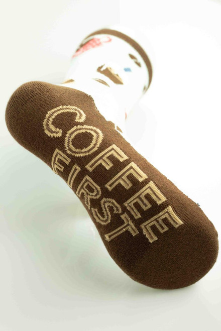 Lazy One Coffee First Crew Sock