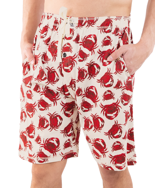 lazy one Crab Men's Pajama Shorts