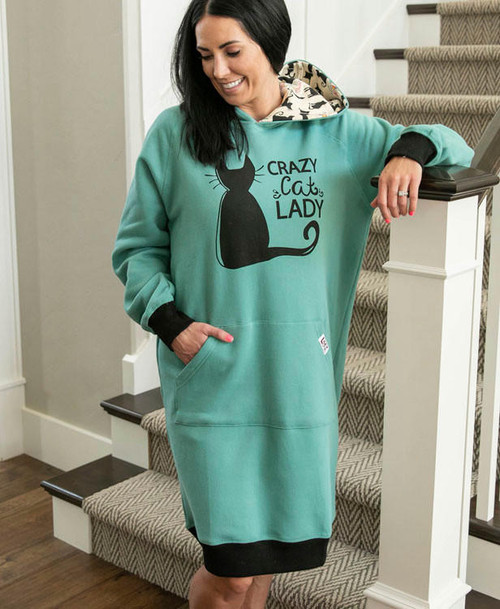 Lazy One Crazy Cat Lady Sleep Hoodie