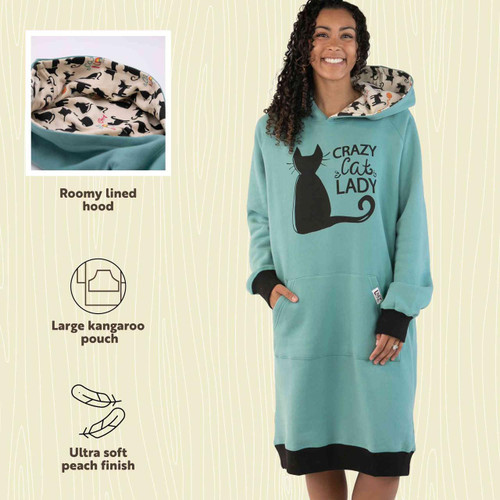 Lazy One Crazy Cat Lady Sleep Hoodie