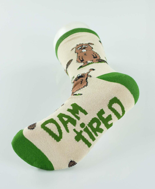 Lazy One Dam Tired Beaver Crew Sock