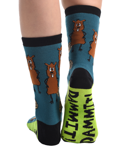 Lazy One Dammit Beaver Crew Sock
