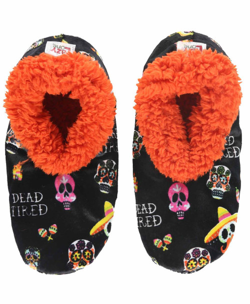 lazy one Dead Tired Orange Fuzzy Feet Slipper