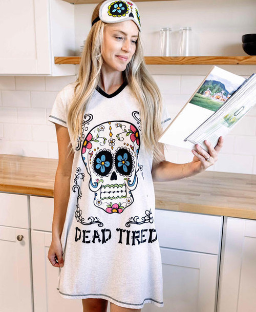 Lazy One Dead Tired Women's V-neck Nightshirt