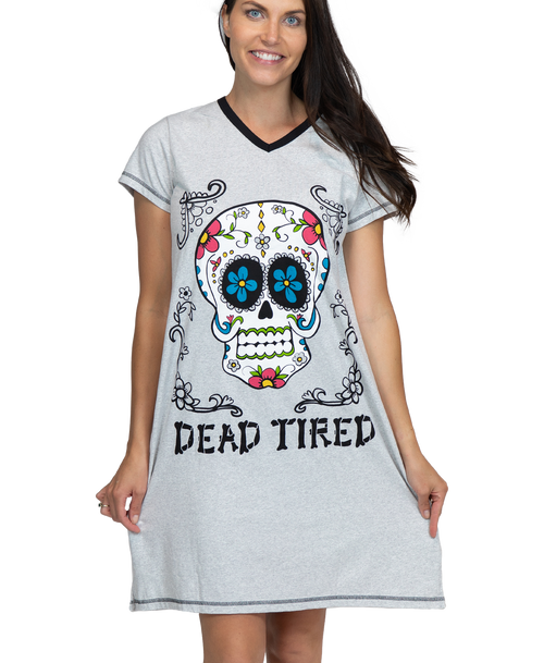 lazy one Dead Tired Women's V-neck Nightshirt