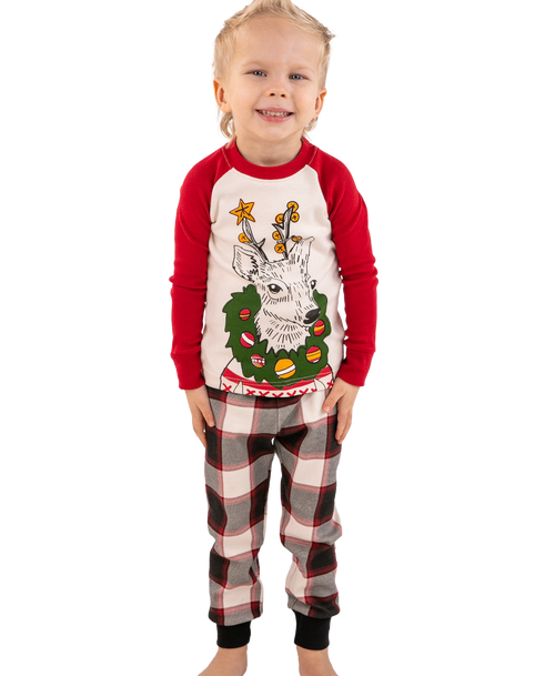 lazy one Deer Christmas Kid's Long Sleeve PJ's