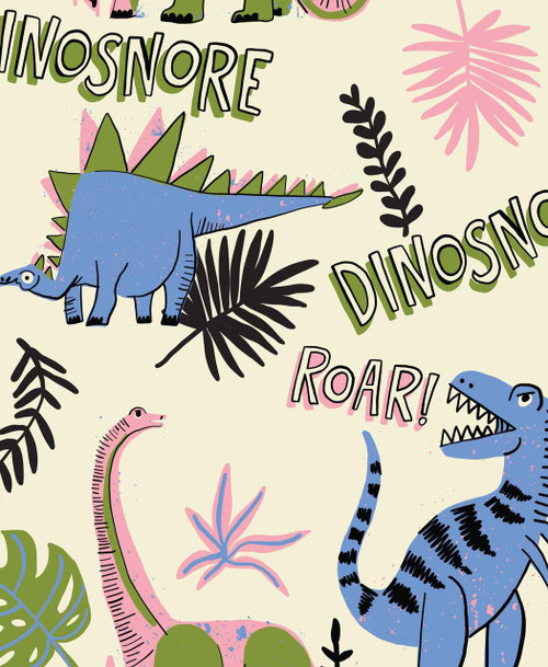 Lazy One Dinosnore Pink Kid's Long Sleeve PJ's