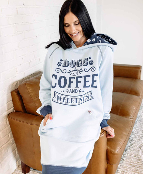 Lazy One Dogs Coffee Weekends Sleep Hoodie