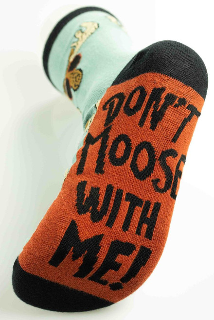 Lazy One Don't Moose Blue Crew Sock