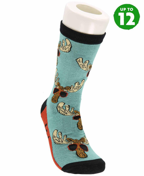 lazy one Don't Moose Blue Crew Sock