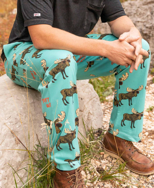 Lazy One Don't Moose W Me Blue Men's PJ Pant