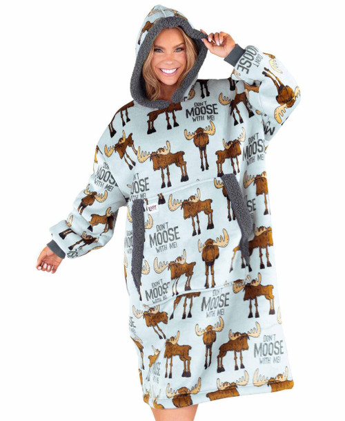 lazy one Don't Moose With Me Blanket Hoodie