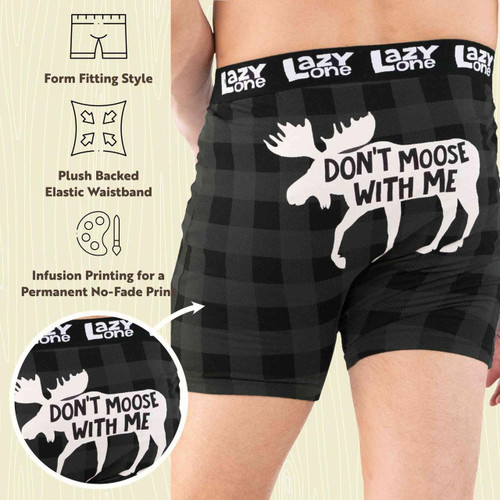 Lazy One Don't Moose With Me Men's Boxer Briefs