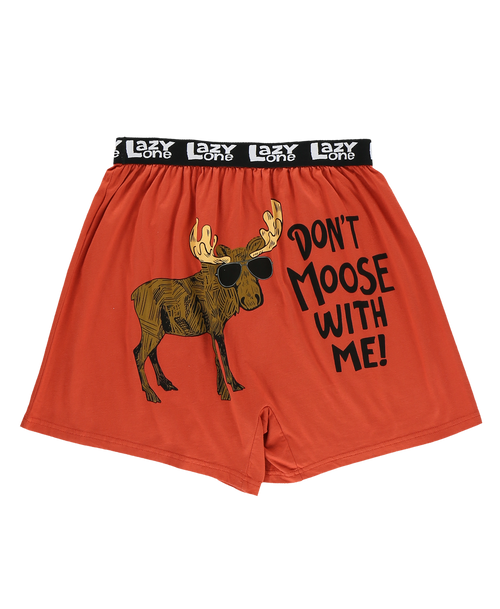 Lazy One Don't Moose With Me Men's Funny Boxers