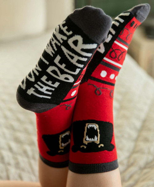 Lazy One Don't Wake The Bear Crew Sock