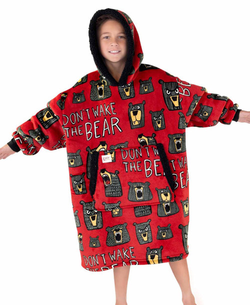 lazy one Don't Wake The Bear Kid Blanket Hoodie
