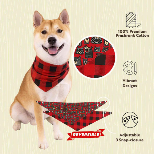Lazy One Don't Wake The Bear Plaid Dog Bandana