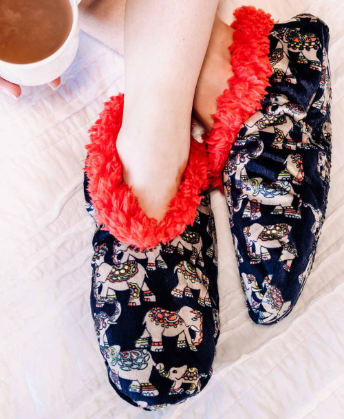 Lazy One Dream Big Elephant Fuzzy Feet Slipper