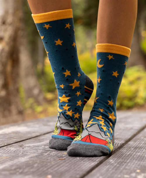 Lazy One Dream Under The Stars Camping Crew Sock