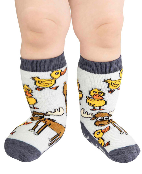 lazy one Duck Duck Moose Blue Infant Sock