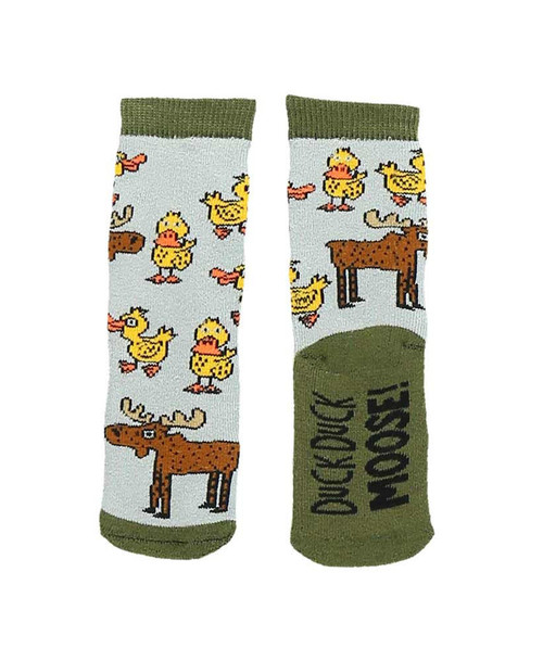 lazy one Duck Duck Moose Grey Infant Sock