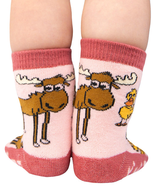 Lazy One Duck Duck Moose Infant Sock Pink