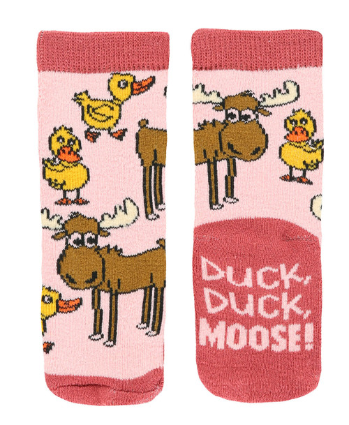 Lazy One Duck Duck Moose Infant Sock Pink