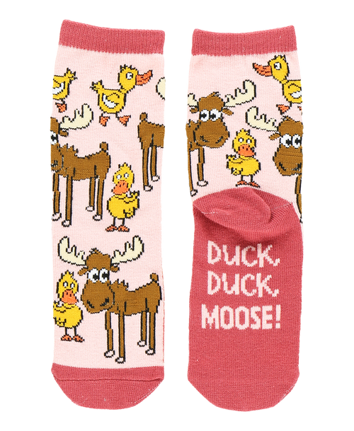 Lazy One Duck Duck Moose Kid Sock Pink