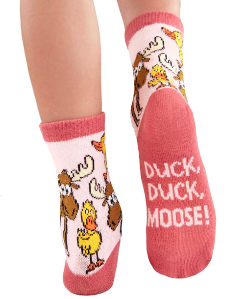 lazy one Duck Duck Moose Kid Sock Pink