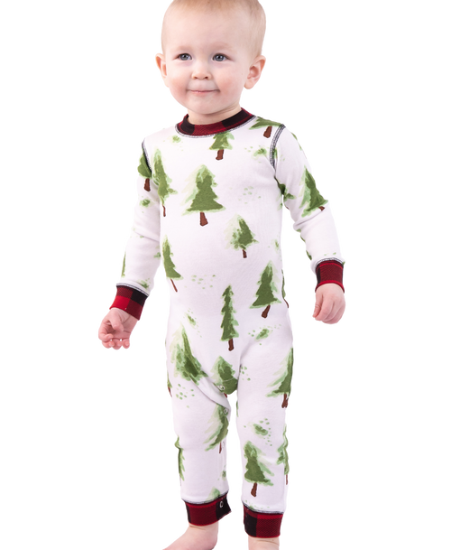 Lazy One Evergreen Plaid Infant Onesie Flapjack