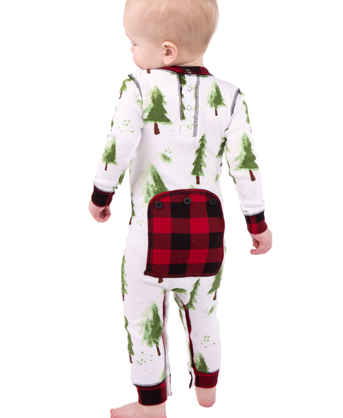 lazy one Evergreen Plaid Infant Onesie Flapjack