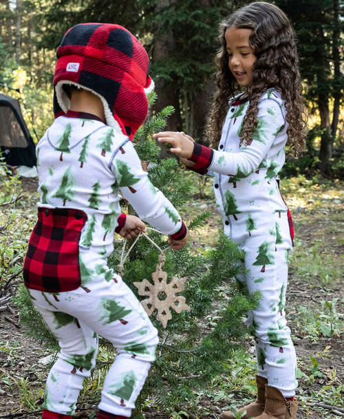 Lazy One Evergreen Plaid Kid Onesie Flapjack