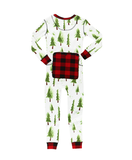 Lazy One Evergreen Plaid Kid Onesie Flapjack