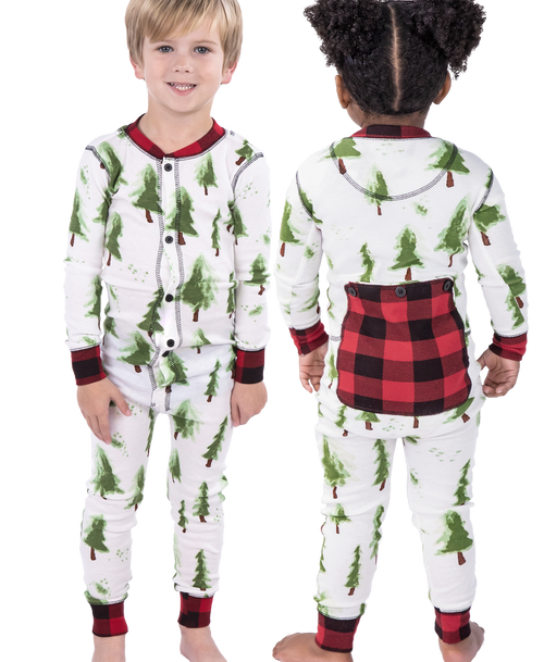 lazy one Evergreen Plaid Kid Onesie Flapjack