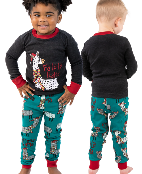 lazy one Fa La La Llama Kid's Long Sleeve PJ's