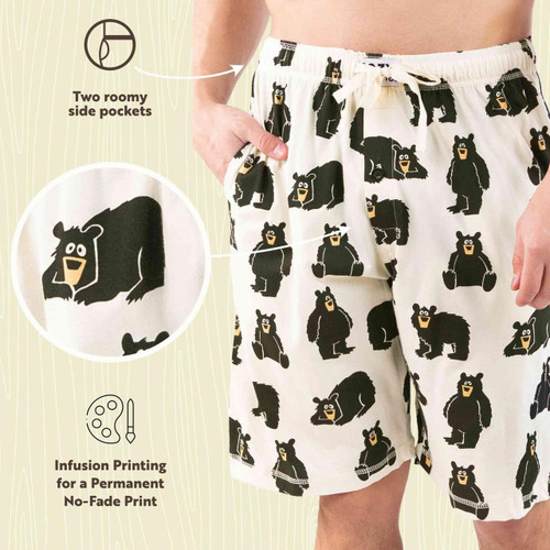 Lazy One Family Bear Men's Pajama Shorts