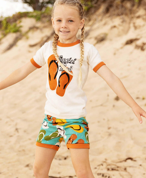 Lazy One Flippin' Tired Kid's PJ Short Set