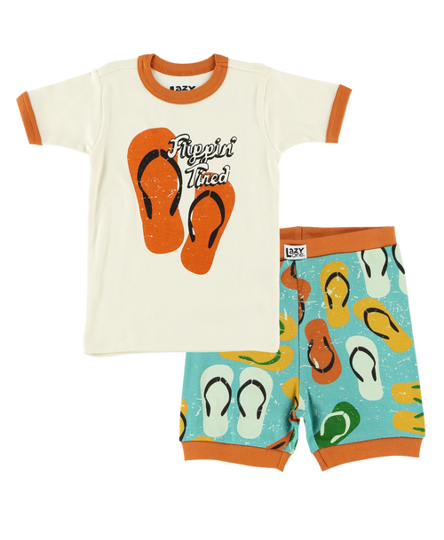 Lazy One Flippin' Tired Kid's PJ Short Set