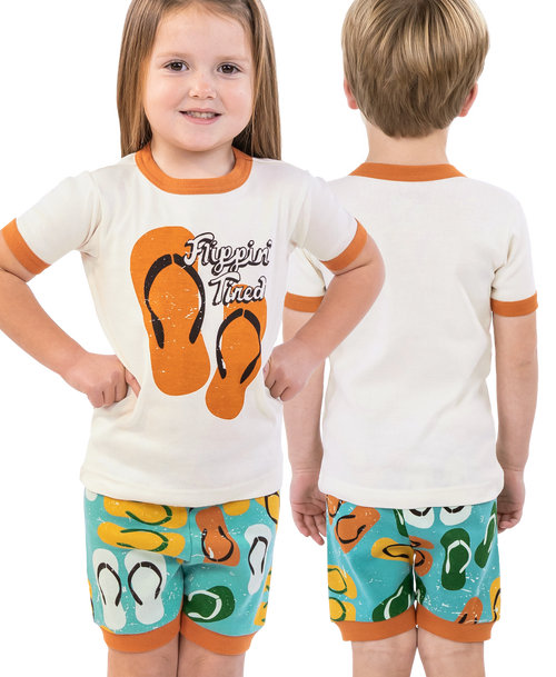 lazy one Flippin' Tired Kid's PJ Short Set