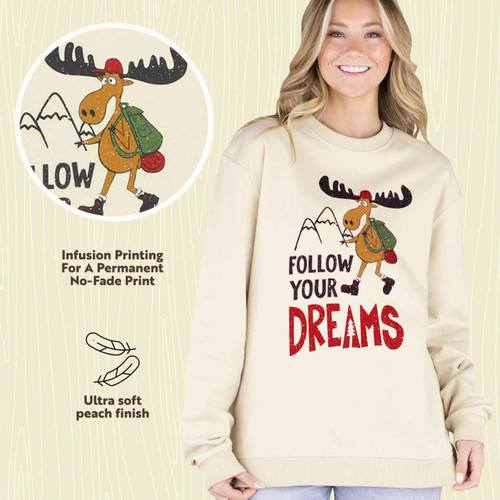 Lazy One Follow Your Dreams Moose Sweatshirt